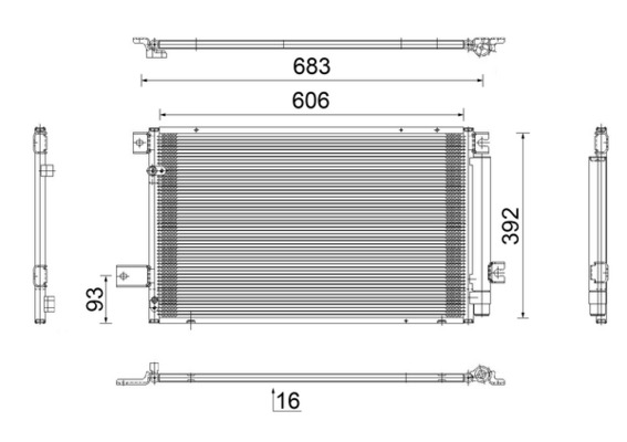 Condensator, climatizare AC 819 000S MAHLE