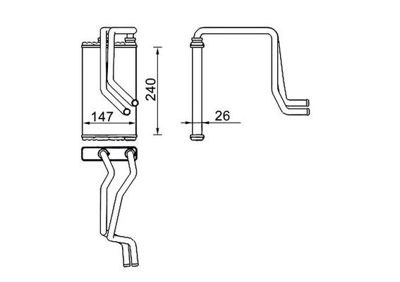 Schimbator caldura, incalzire habitaclu AH 271 000S MAHLE