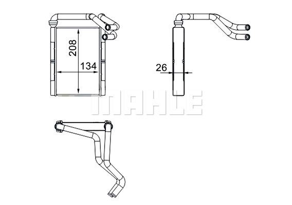 Schimbator caldura, incalzire habitaclu AH 273 000S MAHLE