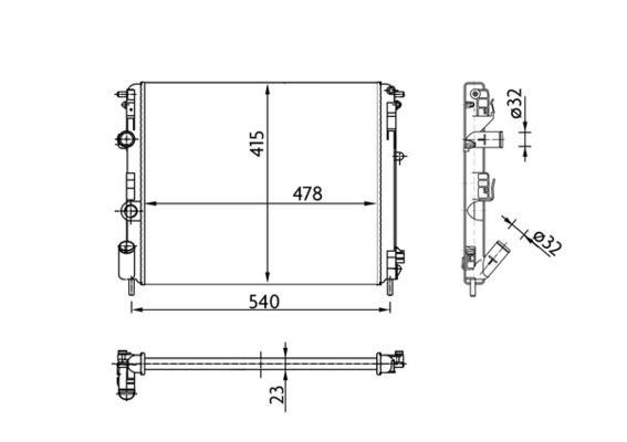 Radiator, racire motor CR 36 000S MAHLE