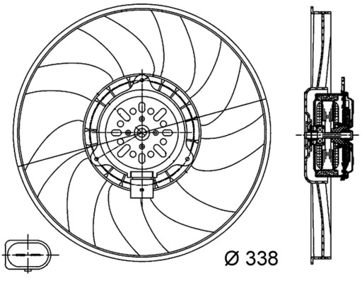 Ventilator, radiator CFF 313 000S MAHLE