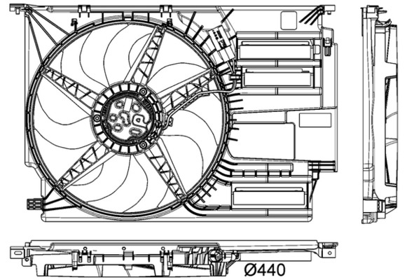 Ventilator, radiator CFF 403 000P MAHLE