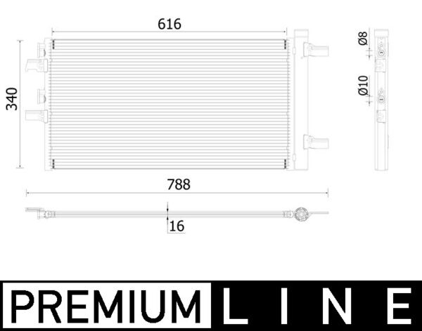 Condensator, climatizare AC 895 000P MAHLE