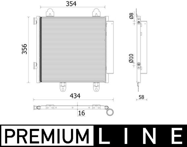 Condensator, climatizare AC 897 000P MAHLE