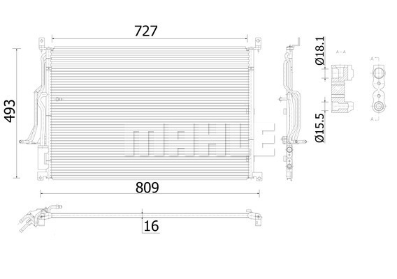 Condensator, climatizare AC 908 000S MAHLE