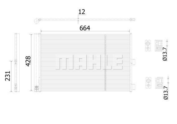 Condensator, climatizare AC 911 000S MAHLE