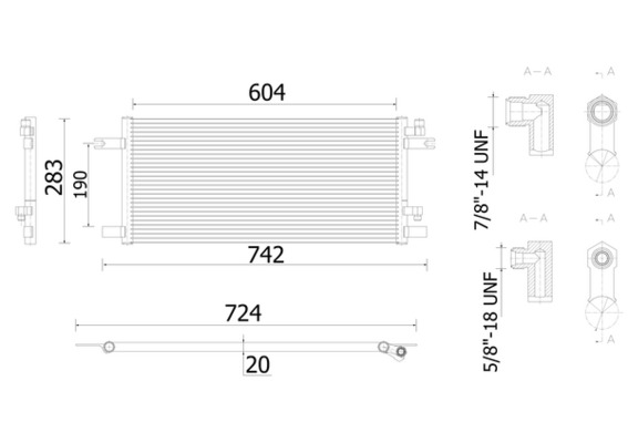 Condensator, climatizare AC 913 000S MAHLE