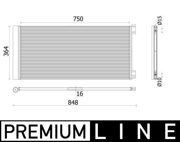 Condensator, climatizare AC 925 000P MAHLE