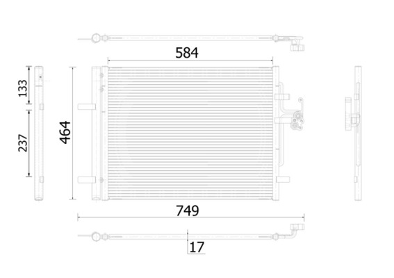 Condensator, climatizare AC 934 000S MAHLE