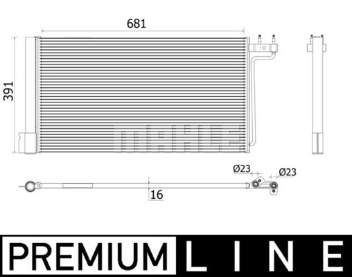 Condensator, climatizare AC 941 000P MAHLE