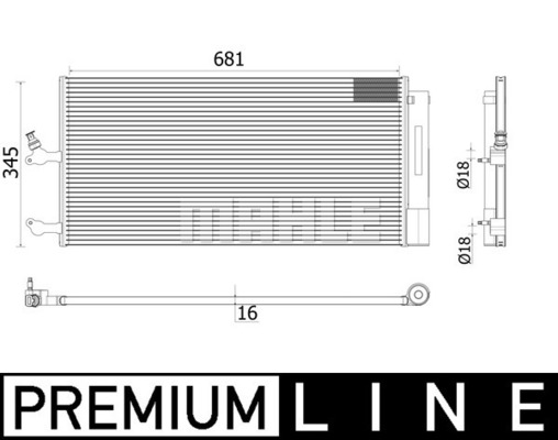 Condensator, climatizare AC 942 000P MAHLE