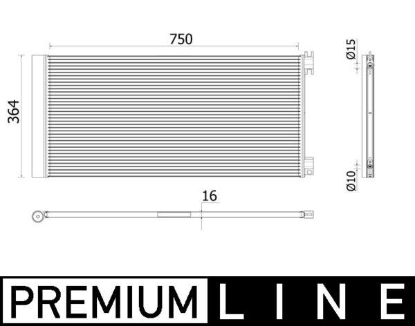 Condensator, climatizare AC 945 000P MAHLE