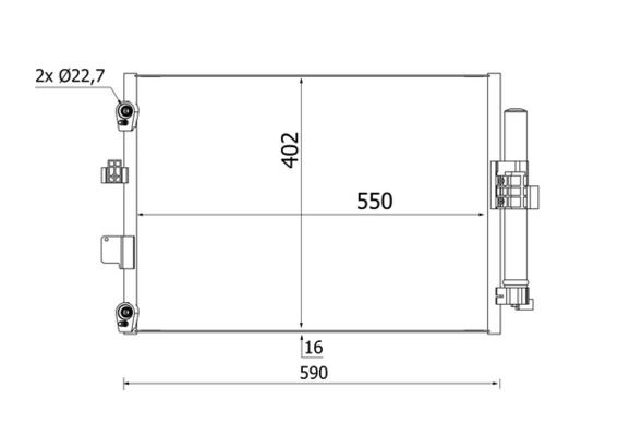 Condensator, climatizare AC 960 000S MAHLE