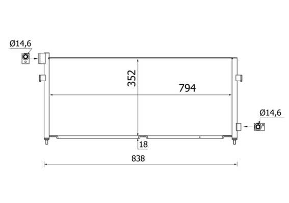 Condensator, climatizare AC 964 000S MAHLE