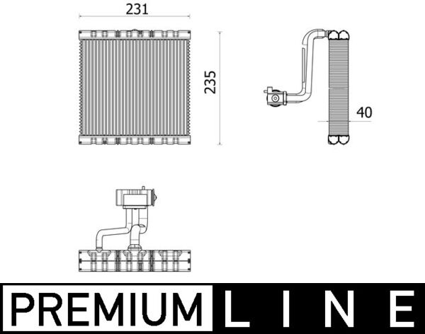 Evaporator, aer conditionat AE 166 000P MAHLE