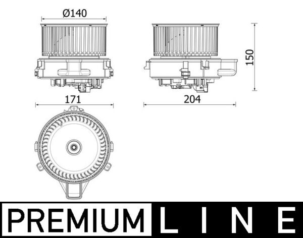 Ventilator, habitaclu AB 284 000P MAHLE
