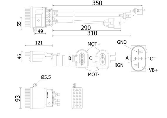 Reglaj, suflanta de interior ABR 78 000S MAHLE