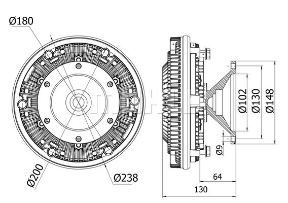 Cupla, ventilator radiator CFC 10 000S MAHLE