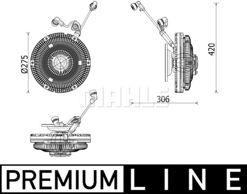 Cupla, ventilator radiator CFC 259 000P MAHLE