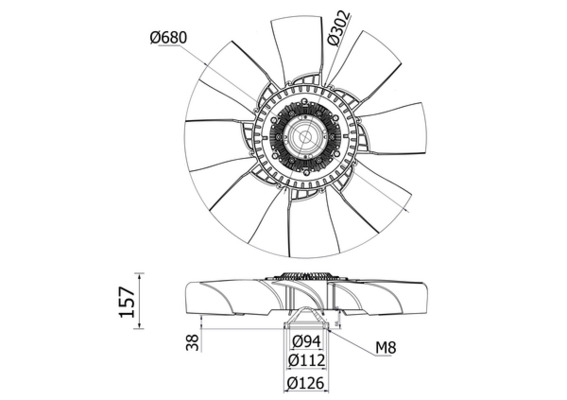 Ventilator, radiator CFF 414 000S MAHLE