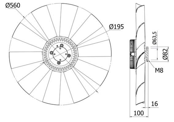 Ventilator, radiator CFF 427 000S MAHLE