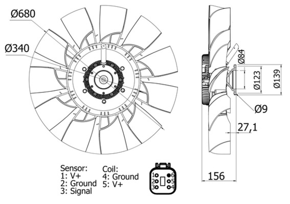Ventilator, radiator CFF 480 000S MAHLE