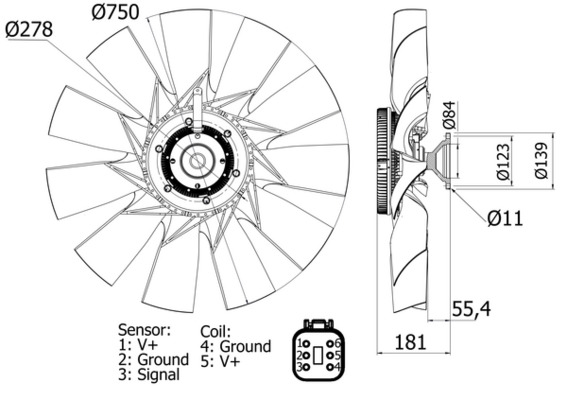 Ventilator, radiator CFF 482 000S MAHLE