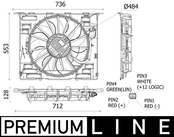 Ventilator, radiator CFF 535 000P MAHLE