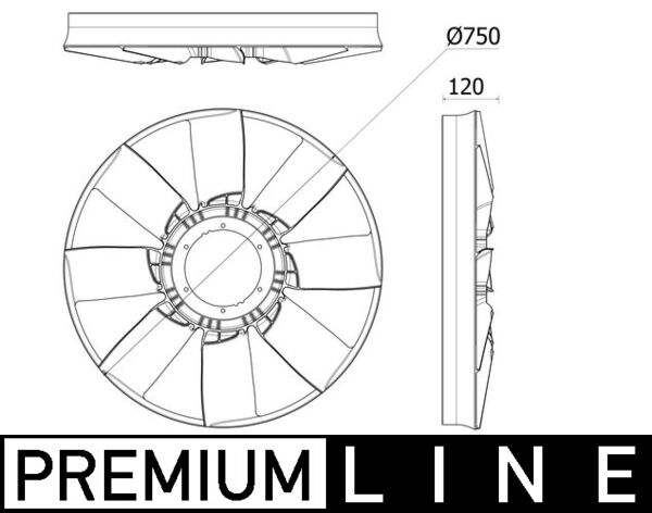 Paleta ventilator, racire motor CFW 94 000P MAHLE