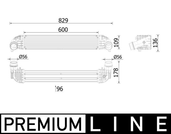 Intercooler, compresor CI 615 000P MAHLE