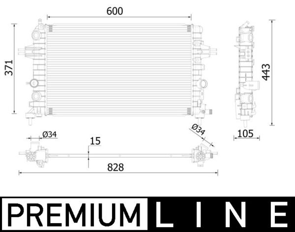 Radiator, racire motor CR 2227 000P MAHLE