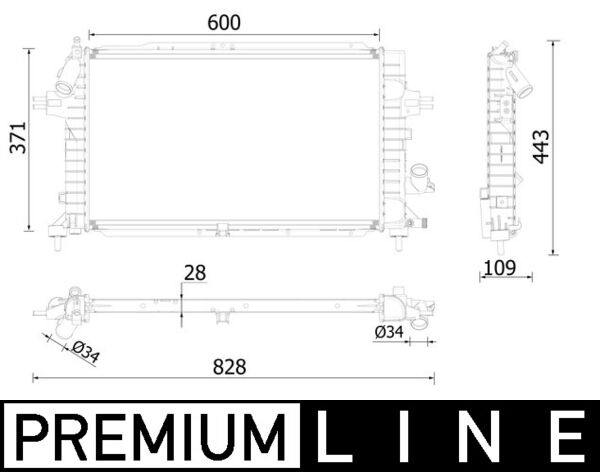 Radiator, racire motor CR 2228 000P MAHLE