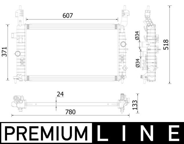 Radiator, racire motor CR 2229 000P MAHLE