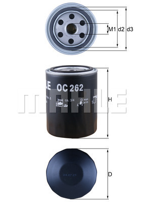 Filtru ulei OC 262 MAHLE