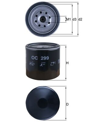 Filtru ulei OC 299 MAHLE