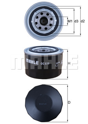 Filtru ulei OC 570 MAHLE