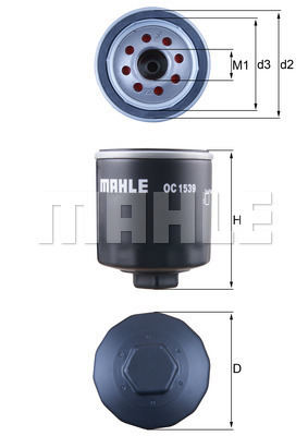 Filtru ulei OC 1539 MAHLE