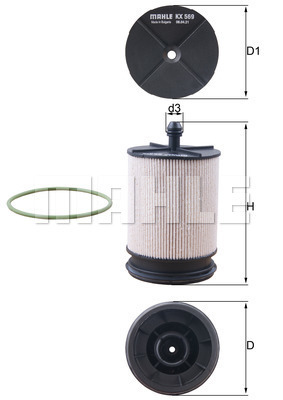 Filtru combustibil KX 569D MAHLE