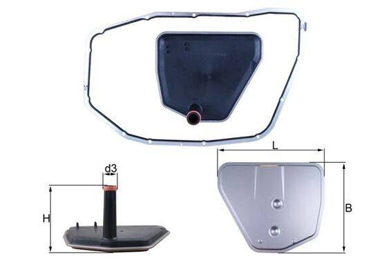 Filtru hidraulic, cutie de viteze automata HX 235D1 MAHLE