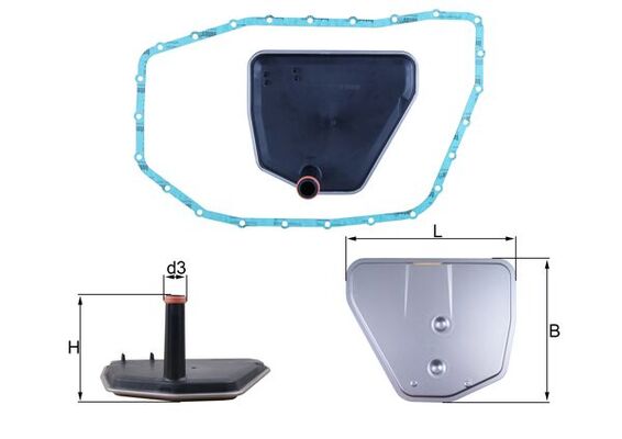 Filtru hidraulic, cutie de viteze automata HX 235D MAHLE