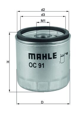 Filtru ulei OC 91D MAHLE