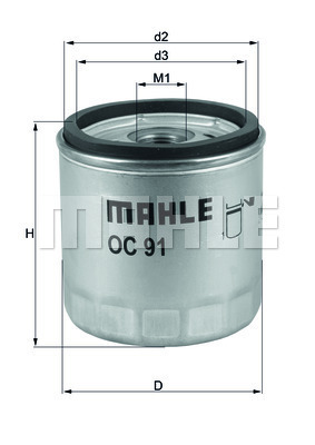 Filtru ulei OC 91D1 MAHLE