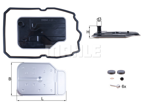 Filtru hidraulic, cutie de viteze automata HX 230 KIT MAHLE