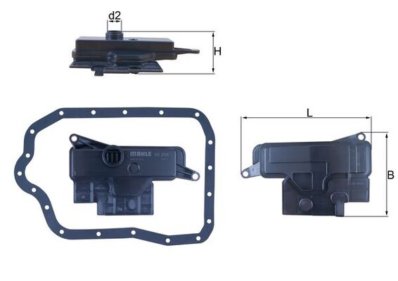 Filtru hidraulic, cutie de viteze automata HX 234D MAHLE