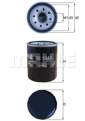 Filtru ulei OC 1243 MAHLE