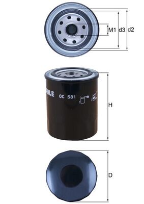 Filtru ulei OC 581 MAHLE