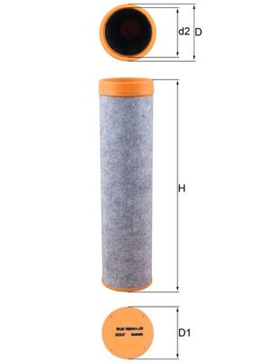 Filtru aer secundar LXS 7080 MAHLE