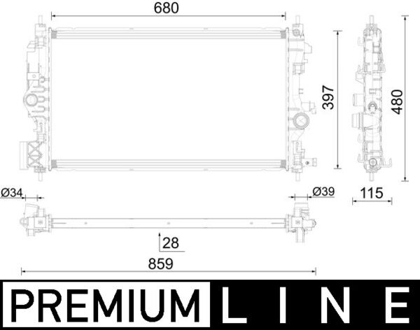 Radiator, racire motor CR 1697 000P MAHLE