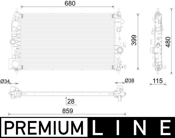 Radiator, racire motor CR 1782 000P MAHLE