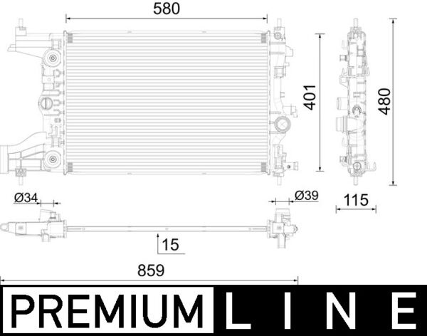 Radiator, racire motor CR 2122 000P MAHLE